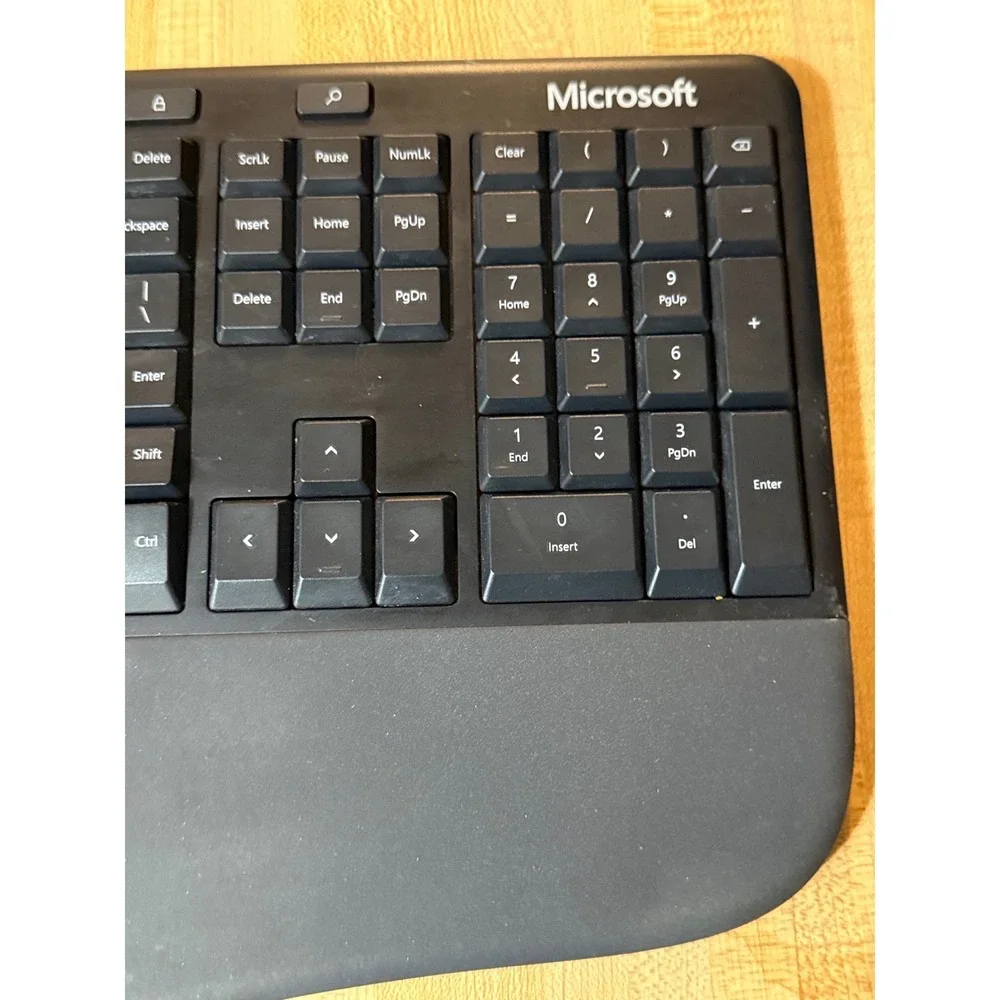 Microsoft Ergonomic Keyboard 1878 Wired USB Black Split Design Palm Rest